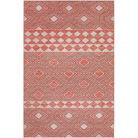 Yuma Indoor/Outdoor Red Transitional Southwest 8’ x 10’ Non-Skid Area Rug
