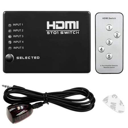 1080p 5 PORT HDMI Switch Selector Switcher Splitter Hub + IR Remote For HDTV
