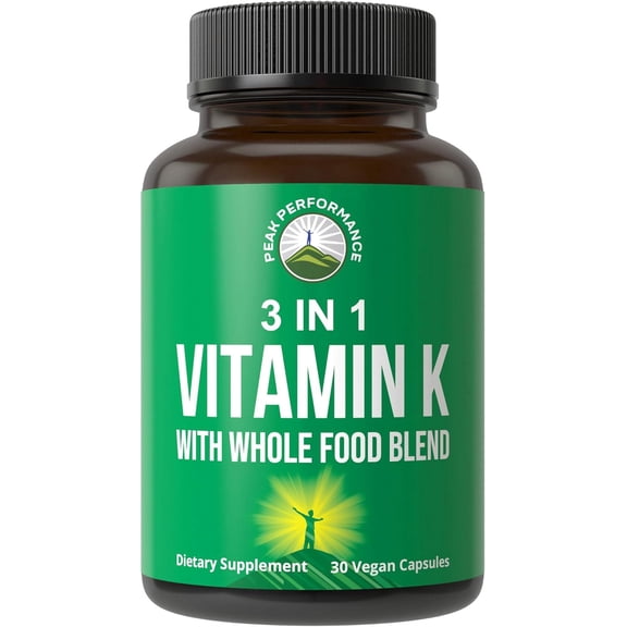 Vitamin K with Whole Food Blend of 25  Vegetables and Fruits for Max Absorption. Vegan Capsules Supplement. Vitamins K1, K-2 MK4   K2 Natto MK7. Alternative to Drops, Gummies. VIT K with K 2 and MK-7