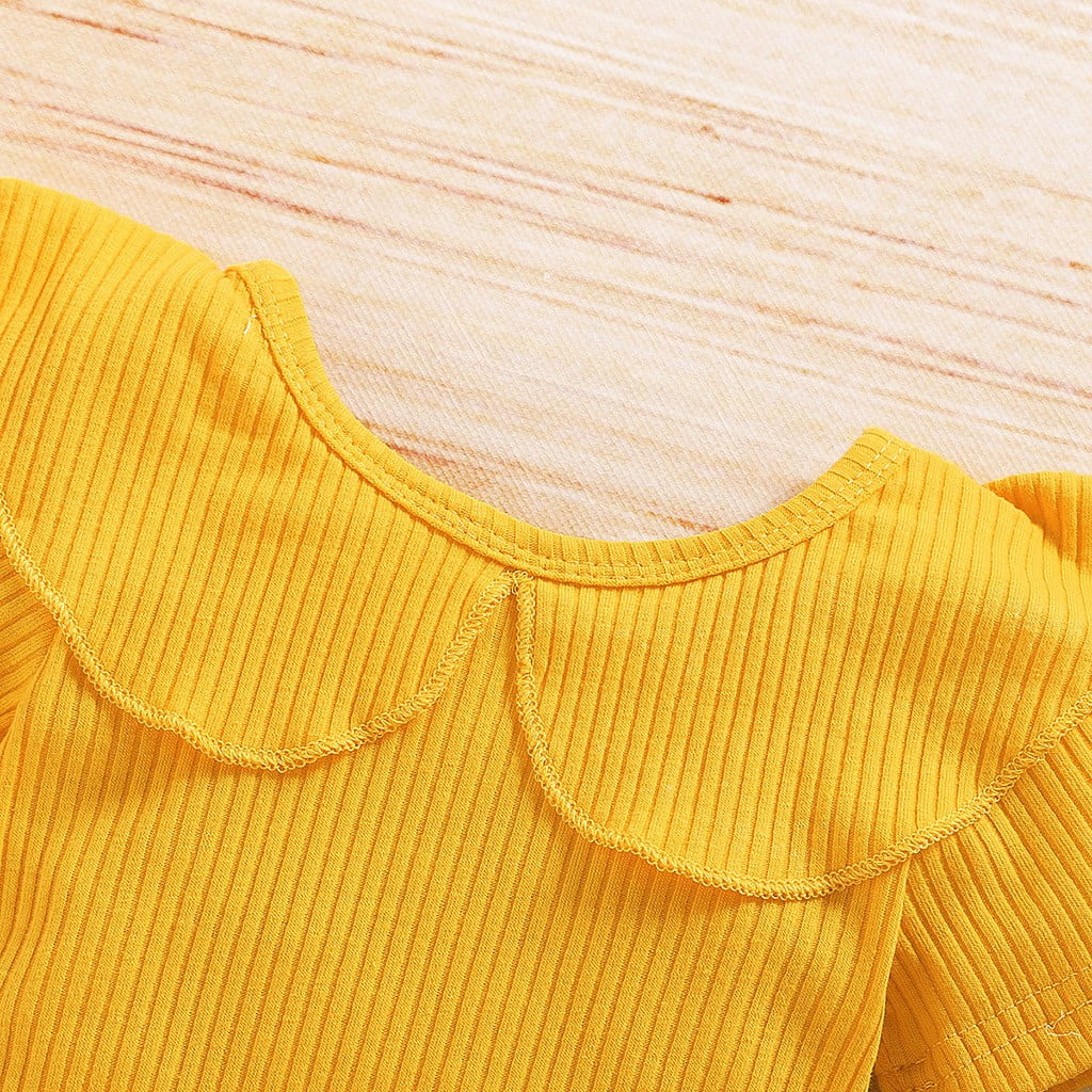 Povozer Baby Girl Newborn Clothes Baby Boys Summer Clothes Toddler Newborn Infant Baby Girl Clothes Romper Shorts Set Floral Summer Outfits Cute Baby Clothes Girl Size 6-12 Months,Yellow