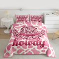 thumbnail image 2 of Homewish Cowgirl Hat Bedding Comforter Set 2pcs for Kids Children Teens,Leopard Print Twin Comforter Sets Microfiber,Pink Bling Glitter Breathable Bedding Set,Luxury Bedroom Decor,Reversible, 2 of 8