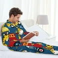 thumbnail image 6 of Honeii Vehicles Cartoon with Funny Drivers Pattern Mens Pajamas Set,2pcs Men's Lounge Long Sleeve Sleep Shirt and Pajama Bottoms Sleepwear Set,Mens Pjs Sets-Large, 6 of 7