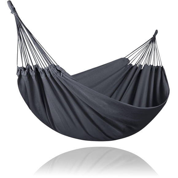 HAMACA DOBLE PARA CAMPING AL AIRE LIBRE SUNCREAT 2 PERSONAS COLOR GRIS OSCURO