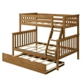 thumbnail image 5 of Plank+Beam Solid Wood Twin over Full Bunk Bed with Storage Trundle for Adults/Kids, Pecan, 5 of 9