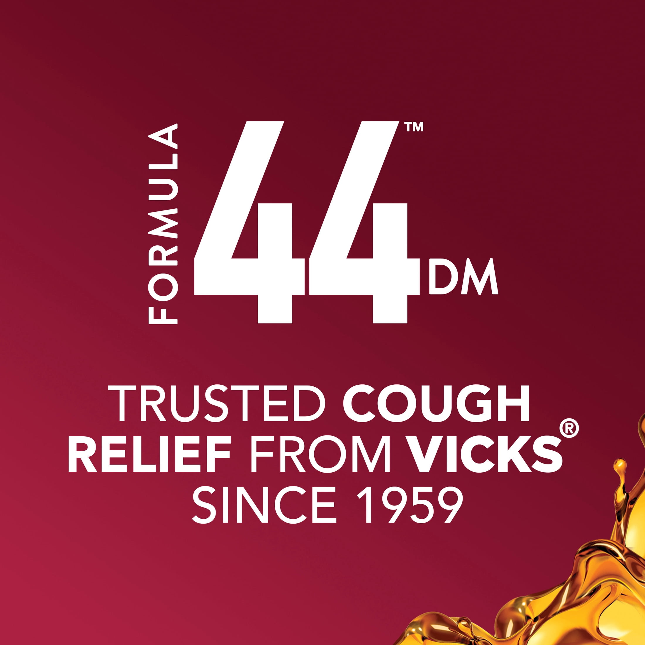 Vicks Formula 44 DM Cough & Congestion Liquid, Cough Medicine for Adults, Honey, 12 fl oz