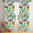 thumbnail image 5 of Blackout Kids Curtains,LightBlue Cartoon Dinosaurs Volcanoes Pattern Childrens Insulated Curtains Set Of 2,Bedroom Essentials,Toddler Room Decor 42"x84", 5 of 5