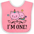 thumbnail image 3 of Inktastic First Birthday Unicorn Cat Girls Girls Baby Bib, 3 of 4