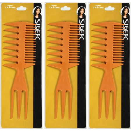 - (3 Pack) Sleek 3 in 1 Styler Comb