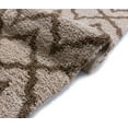 thumbnail image 4 of Lattice Links Modern Geometric Trellis 3x5 (3'3'' x 5'3'') Area Rug Brown Beige Plush Shag Easy Care Thick Soft Plush Living Room, 4 of 7