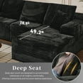 thumbnail image 2 of Modular Sectional Sofa Cloud Sectional Couch, 135" Comfy Fluffy U Shaped Boneless Black Couches for Living Room, Deep Seat Memory Foam Plush Corduroy Couch Sectionals with Right Facing Chaise Sofa, 2 of 9