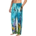 thumbnail image 2 of Balery Corals and Tropical Fish print Men's Pajama Pants,Ultra Lightweight Pjs,Lounge Pant-Large, 2 of 9
