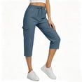 thumbnail image 6 of Noric Women's Summer Casual Cargo Capri Pants High Waisted with Pockets Lightweight Ladies Baggy Cargo Pants for Hiking, 6 of 8