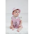 thumbnail image 2 of Disney Minnie Mouse Infant Baby Girls French Terry Short Overalls T-Shirt and Hat 3 Piece Outfit Set Newborn to Infant, 2 of 5