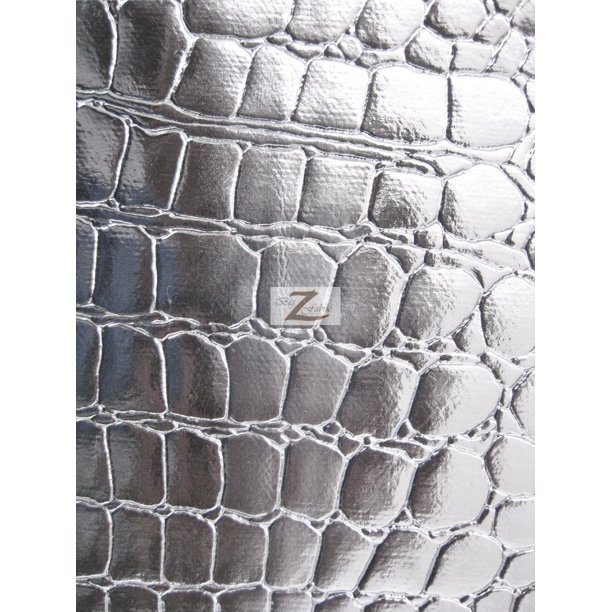 Vinyl Faux Fake Leather Pleather Embossed Shiny Alligator Fabric