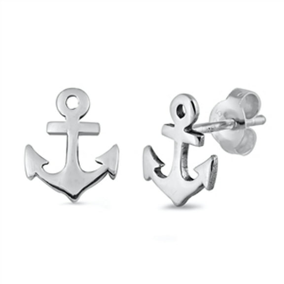 Sterling Silver Anchor Nautical Ocean Beach Earrings 925 New Jewelry Female Unisex