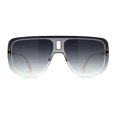 thumbnail image 3 of Hommes Mono Lentille Bouclier Racer Flat Top Mob Lunettes de Soleil Gold Smoke, 3 of 4