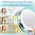thumbnail image 5 of Miserwe Makeup mirror: 1x / 10x magnifying glass, 7-inch rechargeable luminous makeup mirror, adjustable height, double-sided mirror, touch control, 360° rotatable, suitable for makeup rooms, 5 of 9
