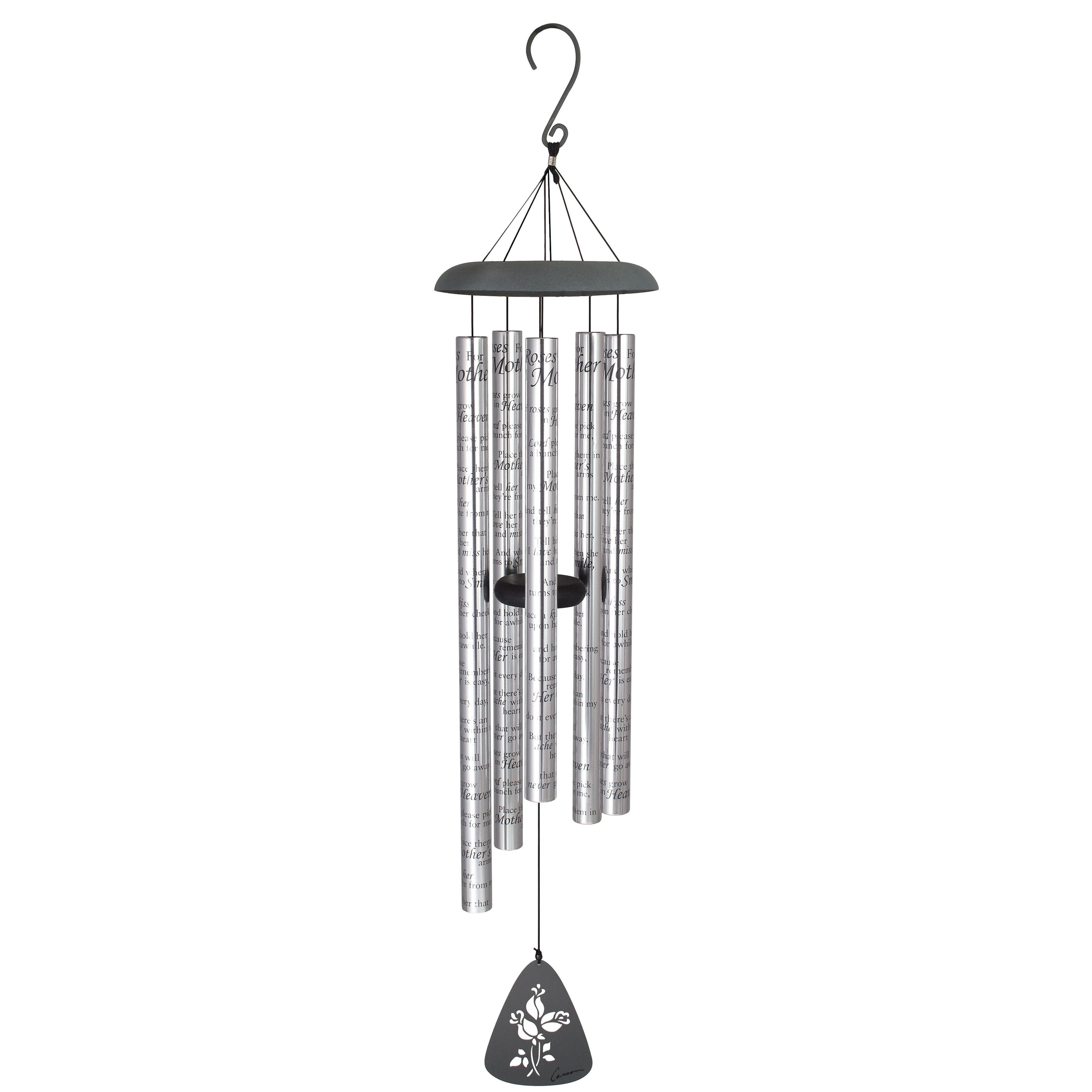 Carson Home Accents 44 Inch Roses for Mother Sonnet Outdoor Metal Wind Chime