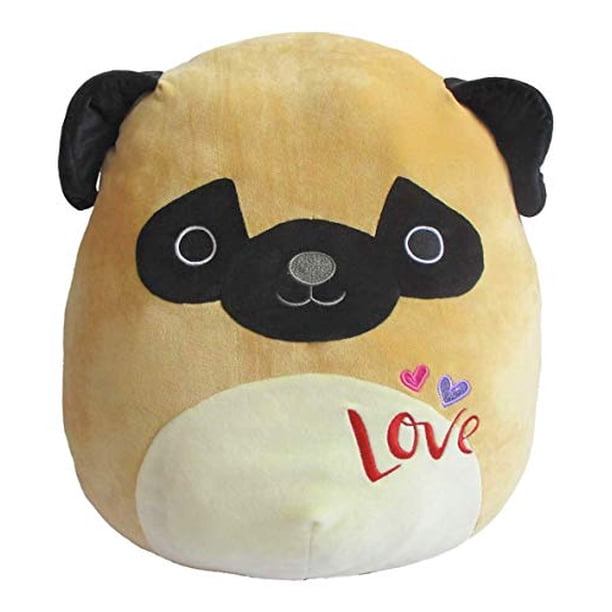 Edición limitada Squishmallow Original Kellytoy Happy Love Day Edition con corazón 12 "Animal de peluche almohada para mascotas Valentine Squad (Penny The Pug) Kelly Toy 787177627635