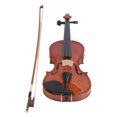 thumbnail image 4 of Violín acústico de madera de tilo y cuerdas de alambre de acero 4/4 para principiantes, 4 of 14