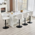thumbnail image 3 of FFZ Modern Adjustable Height Swivel PU Leather Bar Stools Set Of 4 White, 3 of 8