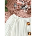 thumbnail image 5 of Infant Girl Spring A-Line Dress with Bow Headband, Long Sleeve Round Neck Plaid Print Patchwork Dress, 5 of 9