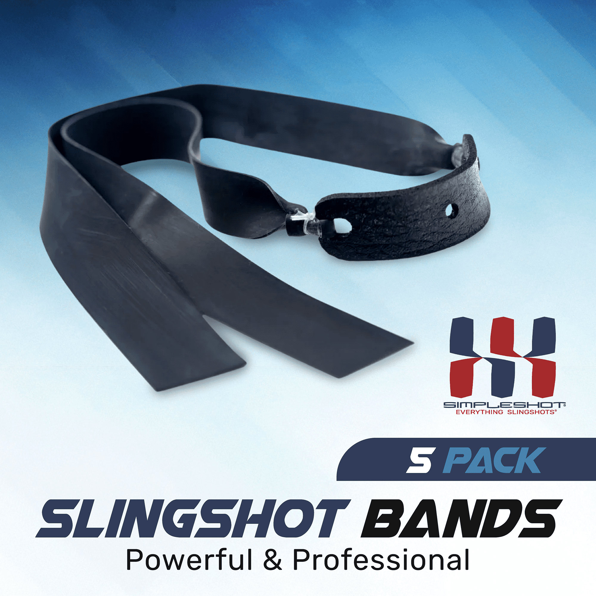 3/8" General Slingshot Bands (5-Pack) Powerful Professional Elastic Rubber SimpleShot Shooting Flat Bands