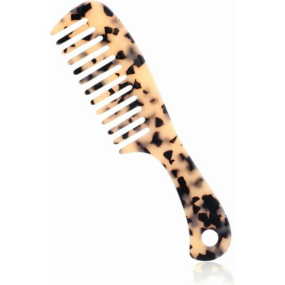 Wide Tooth Comb - Large Detangling Professional Anti-static Hair Brush With Handgrip For Curly, Long, Wet Hair (Florals)