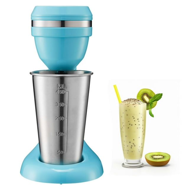 KFFKFF Milkshake Maker, 100W Milk Shake Maker Mixer, Single Head Drink Mixer Blender Machine, Dual-Speed Adjustment Milkshake Blender with Stainless Steel Cup