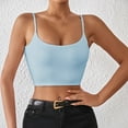 thumbnail image 2 of Tank Top For Women Summer Solid Color Spring Sexy Crop Strap Inner Camisole Vest Tshirts Streetwear,Blue,S, 2 of 5