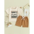 thumbnail image 2 of CIYCuIT Toddler Baby Boys Summer Outfits 6M 12M 18M 24M 3T Letter Print Short Sleeve T-shirt Tops with Rolled Hem Shorts Sets Infant Casual Daily 2Pcs Clothes, 2 of 10