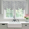 thumbnail image 4 of Light Blue Floral Balloon Curtains 63 Inch Length for Living Room/Bedroom, Rustic Vintage Flowers Botanical Spring Rod Pocket Privacy Door Curtains Decorative Tie Up Shade for Window 52"x63", 4 of 8