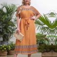 thumbnail image 1 of Maxi Dress for Women Plus Size Women Décontracté Manches Courtes Col Rond Imprimé Floral Taille Robe Manches Courtes Robe sur l'Autorisation, 1 of 4