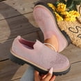 thumbnail image 4 of Loafers for Women Knit Mesh Rhinestone Platform Lug Sole Casual Slip on Walking Shoes Comfortable Dressy Flat Shoes Light Pink Size 6.5, 4 of 8