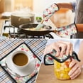 thumbnail image 4 of Pioneer Flower Kitchen Oven Mitt and Pot Holder Sets 2 Pcs for Baking, Cooking and Grilling, Heat Resistant Up To 392 °F, 4 of 7