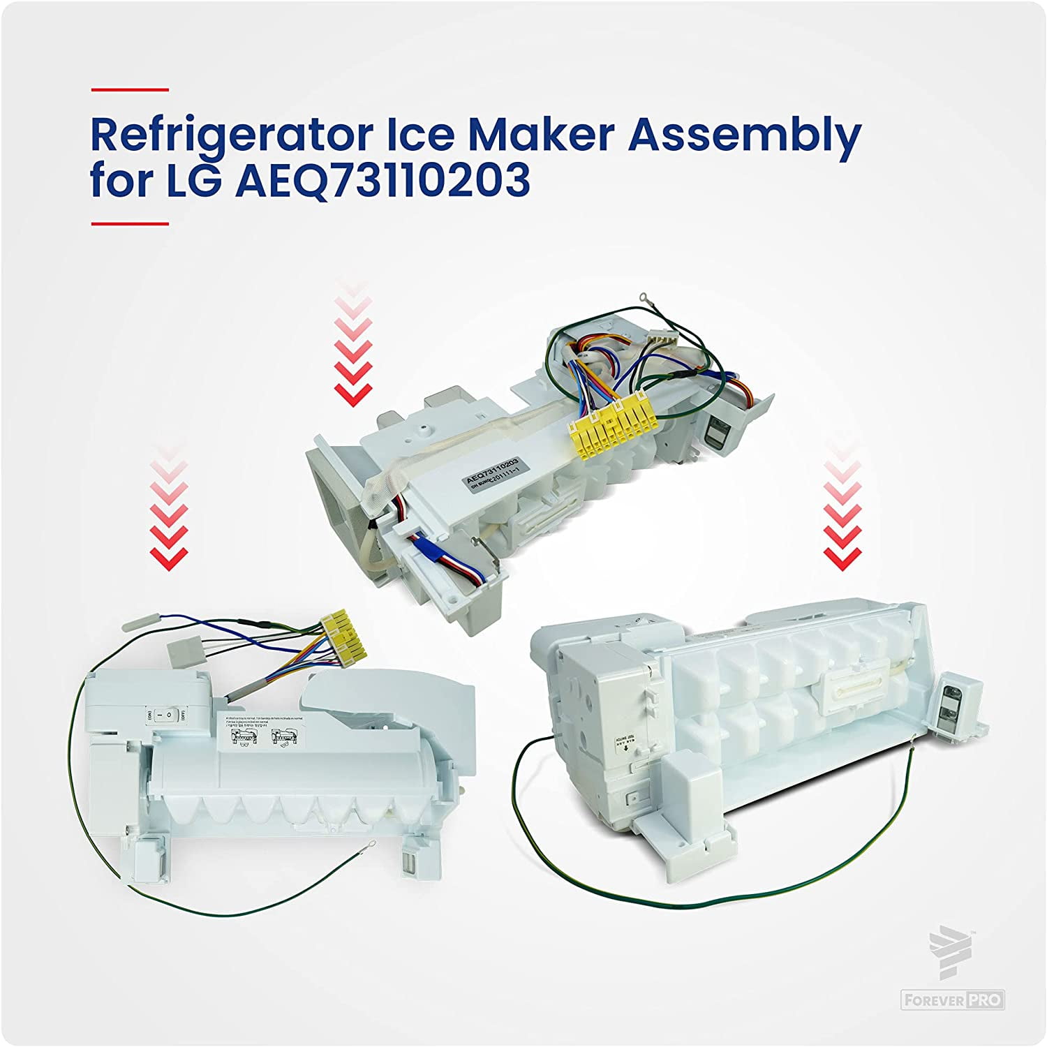 ForeverPRO AEQ73110203 Ice Maker Assembly Kit for LG Refrigerator 2657857 PS7788172 AEQ73110209