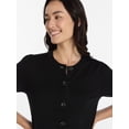 thumbnail image 6 of Time and Tru Women's Crewneck Cardigan with Short Sleeves, Lightweight, Sizes XS-XXXL, 6 of 7