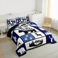thumbnail image 3 of jejeloiu Snow Mountain Landscape Bedding Comforter Set,Bear Deer Animals Twin Comforter Sets,Blue White Bedding Set For Teens,Ultra Soft Home Decor Reversible,2 Pieces, 3 of 8
