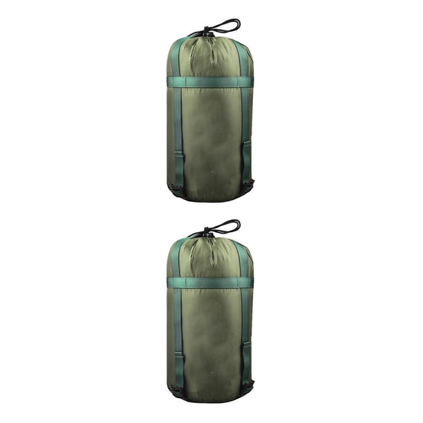 Naiovety Bolsa de compresión Hebilla ajustable ligera Saco de cosas a prueba de desgarros Textura interna para acampar al aire libre Naranja Verde militar 2piezas Naiovety CBP234849