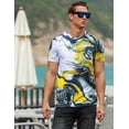 thumbnail image 5 of Purcoar mens Summer Floral Printed short sleeve Tops Tie Knot T-Shirt Blouses, 5 of 5