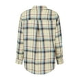 thumbnail image 6 of Hessimy Women Shacket Jacket Flannel Plaid Wool Blend Shirt Coat Lapel Long Sleeve Tartan Outerwear For Women(Khaki,XL), 6 of 8