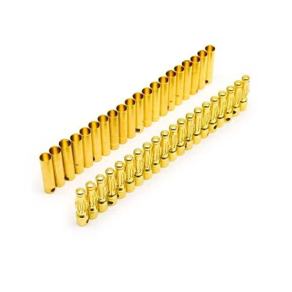 40pcs 4mm Bullet Connector Banana Plug 90A Rated (20x Male / 20x Female)