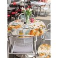 thumbnail image 4 of Outdoor Tablecloth with Umbrella Hole and Zipper, Orange Fall Round Table Cloth 54 Inch Waterproof Tablecloth, Thanksgiving Pumpkins Weeping Maple Leaf Picnic Table Cover for Patio Camping, 4 of 7