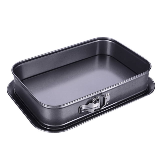 Molde desmontable para tartas Witspace, antiadherente, rectangular, de 35 x 23 cm, con base extraíble, para helados, tartas y cocinas caseras, color negro