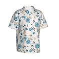 thumbnail image 2 of Fotbe Rose Flowers Hawaiian Shirt for Men Unisex Summer Beach Casual Short Sleeve Cotton Linen Button Down Shirts-X-Large, 2 of 9