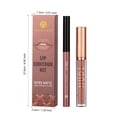 thumbnail image 2 of Fiudx Liquidación de ahorros de verano Juego de lápiz labial líquido mate + delineador de labios, kits de maquillaje de labios, pigmento aterciopelado, tinte labial nude, brillo labial de larga durac, 2 of 2