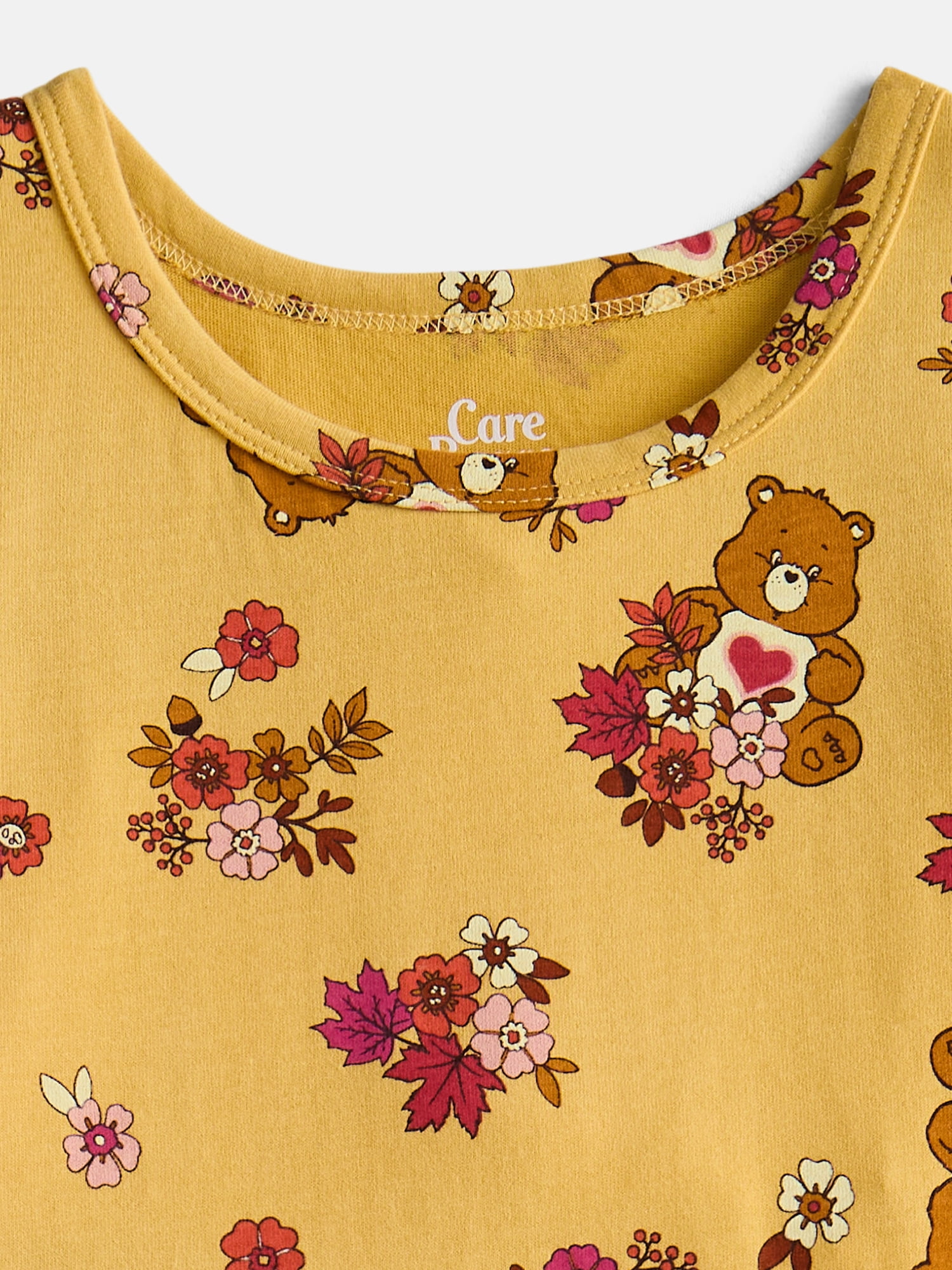 Care Bears Girls Print Skater Dress with Short Sleeves, Sizes 4-12