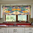 thumbnail image 3 of Yayeee Kitchen Curtains Tier Set of 2 Light Filtering 57"x36" Over Sink Window Panels, Beige Floral Wave, 3 of 7