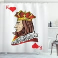thumbnail image 1 of Casino Shower Curtain, King of Heart Deck Romantic Graphic Play Card Design Gambling Good Luck Chance Theme, Fabric Bathroom Set with Hooks, 69W X 70L Inches, Multicolor, by Ambesonne, 1 of 3