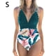 thumbnail image 5 of Soidarity Traje de baño de mujer Sin mangas Espalda abierta Acolchado Body Impreso Verano Poliéster Atado Traje de baño Azul + Flor roja S Type2 NO2, 5 of 5